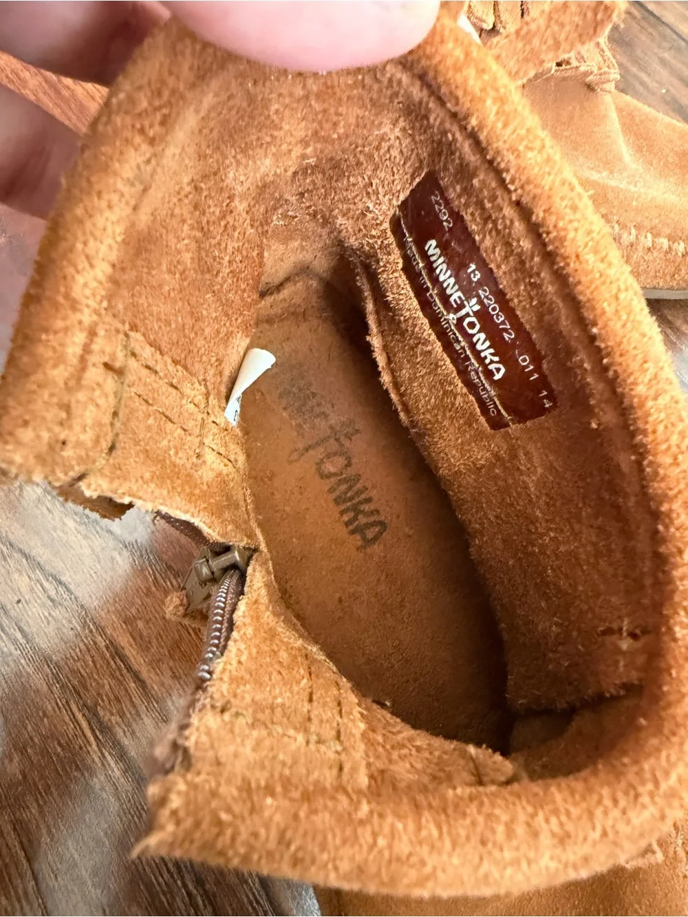 Minnetonka Kids Suede Fringe Moccasins - Chestnut Brown
